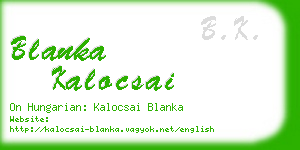 blanka kalocsai business card